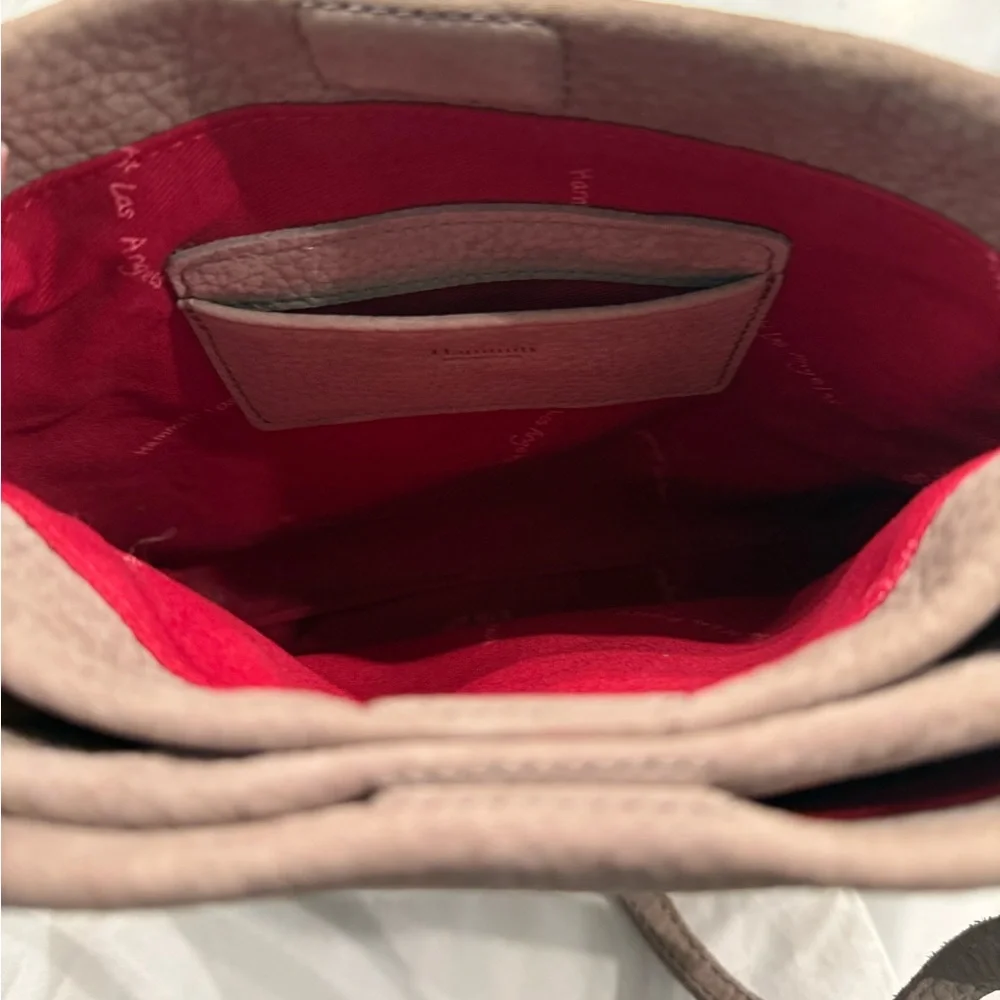 Hammitt Nubuck brushed suede Taupe crossbody and slip Wallet with Gold Accents - Picture 8 of 15